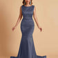 Elegant Satin Sleeveless Pleats Mermaid Bridesmaid Dresses Floor Length