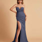 Elegant Satin Sweetheart Mermaid Side Slit Floor Length Bridesmaid Dresses