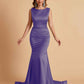 Elegant Satin Sleeveless Pleats Mermaid Bridesmaid Dresses Floor Length
