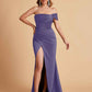 Sexy Satin One Shoulder Pleats Mermaid Bridesmaid Dresses Side Slit Floor Length