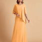 Elegant A-line Chiffon Half Sleeves V-neck Mother of the Brides Dresses Online