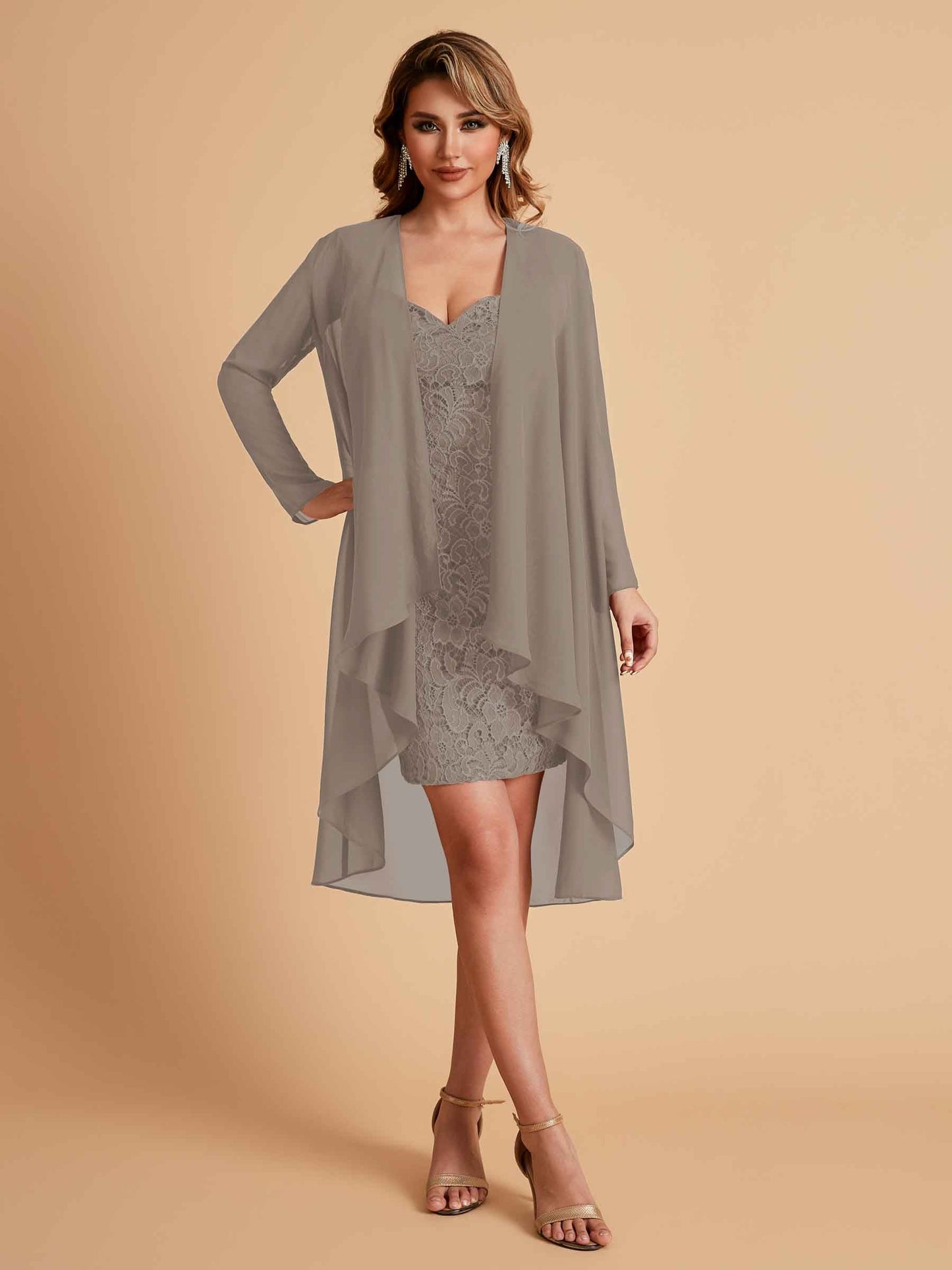 Elegant Column Chiffon Short Sleeveless Mother of the Brides Dresses Online