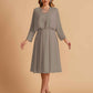 Elegant A-line Chiffon Jewel Short Mother of the Brides Dresses Online