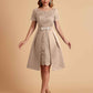 Elegant A-line Short Sleeves Jewel Knee Length Mother of the Brides Dresses