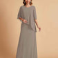 Elegant A-line Chiffon Half Sleeves V-neck Mother of the Brides Dresses Online