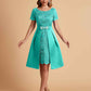 Elegant A-line Short Sleeves Jewel Knee Length Mother of the Brides Dresses