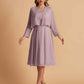 Elegant A-line Chiffon Jewel Short Mother of the Brides Dresses Online
