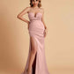 Elegant Satin Sweetheart Mermaid Side Slit Floor Length Bridesmaid Dresses