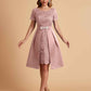 Elegant A-line Short Sleeves Jewel Knee Length Mother of the Brides Dresses