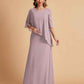 Elegant A-line Chiffon Half Sleeves V-neck Mother of the Brides Dresses Online