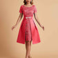 Elegant A-line Short Sleeves Jewel Knee Length Mother of the Brides Dresses