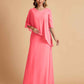 Elegant A-line Chiffon Half Sleeves V-neck Mother of the Brides Dresses Online