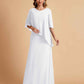 Elegant A-line Chiffon Half Sleeves V-neck Mother of the Brides Dresses Online