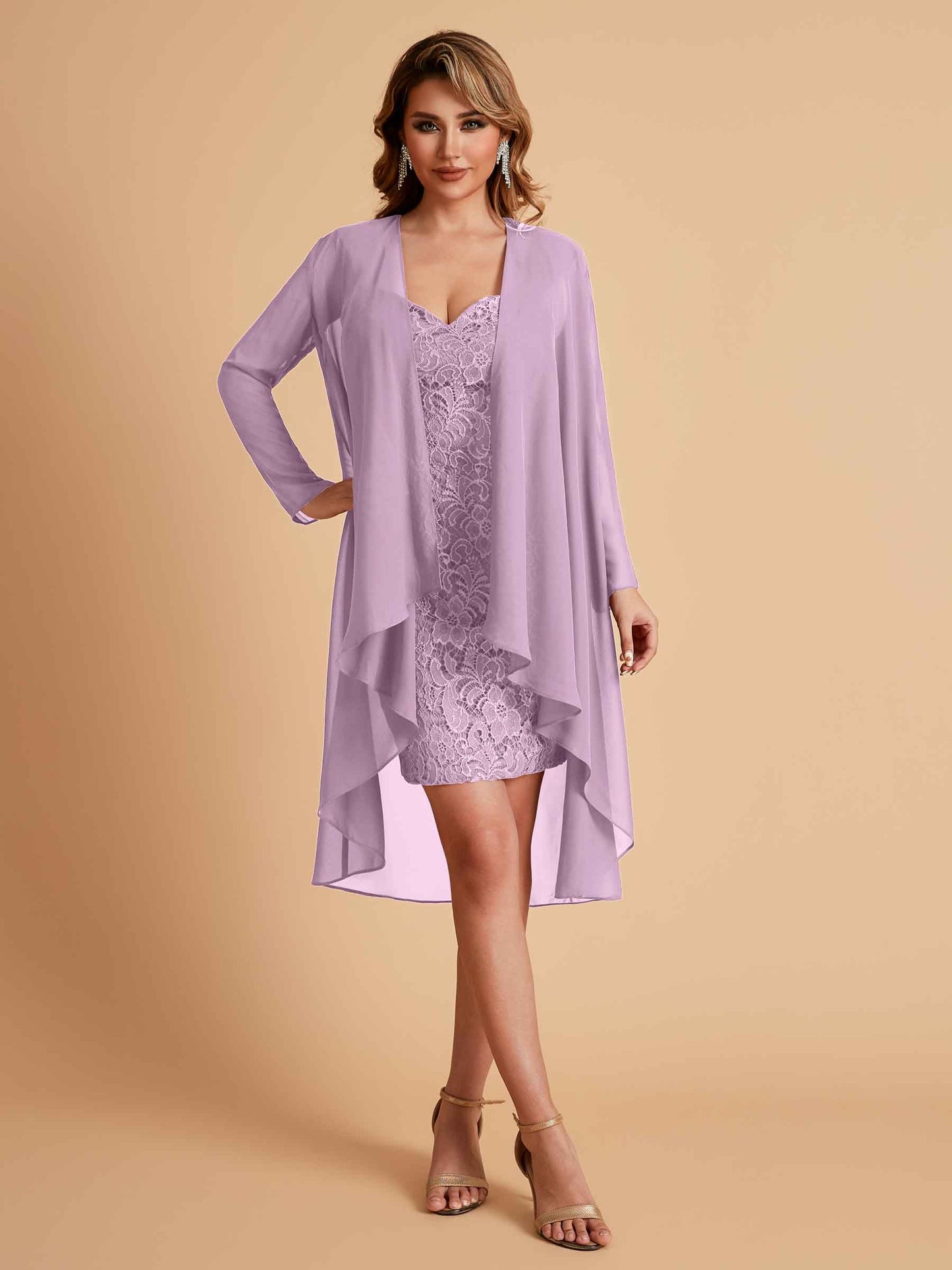 Elegant Column Chiffon Short Sleeveless Mother of the Brides Dresses Online