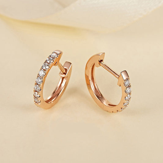 Sterling Silver Deluxe Row of Diamonds Earrings